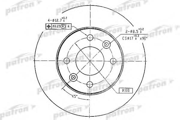 Диск переднього гальма Patron PBD1016 ціна, від 21.26 USD