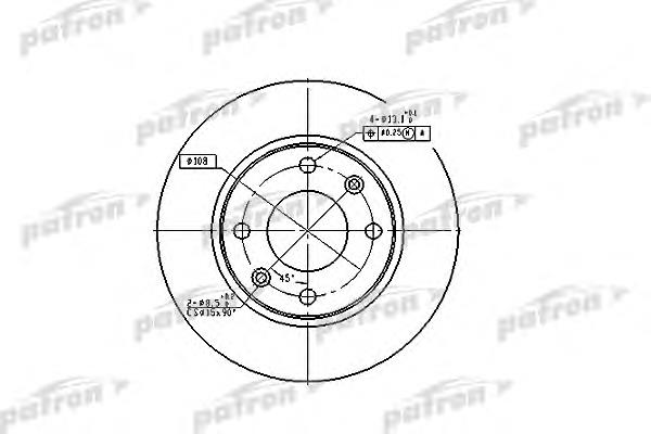 Диск гальмівний передній PBD2815 Patron