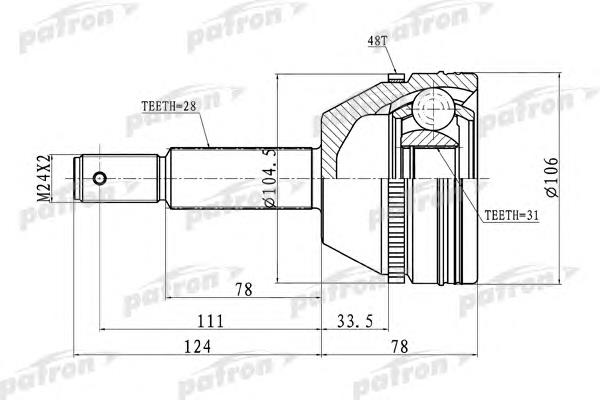 Граната колісна Patron PCV3237 ціна, від 46.65 USD