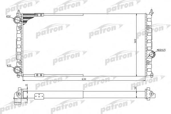 Радіатор охолодження двигуна PRS3521 Patron