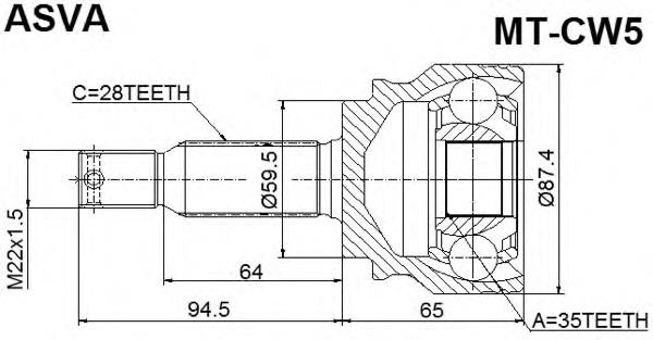 Граната колісна Asva MTCW5 ціна, від 37.84 USD