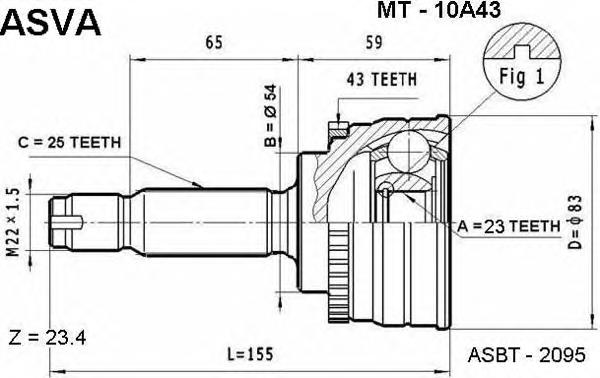 MT10A43 Asva Граната зовнішня