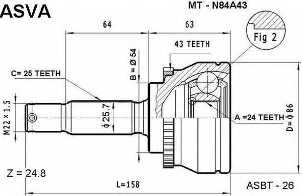 MN110629 Mitsubishi Граната зовнішня