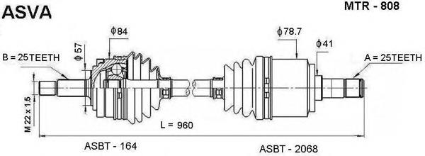 MTR808 Asva Привід передній правий