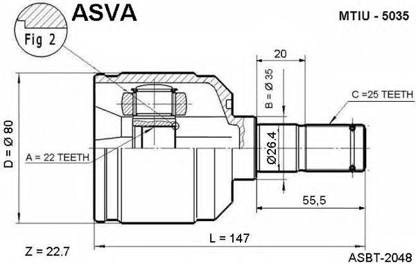 MTIU5035 Asva ШРКШ внутрішній, передній