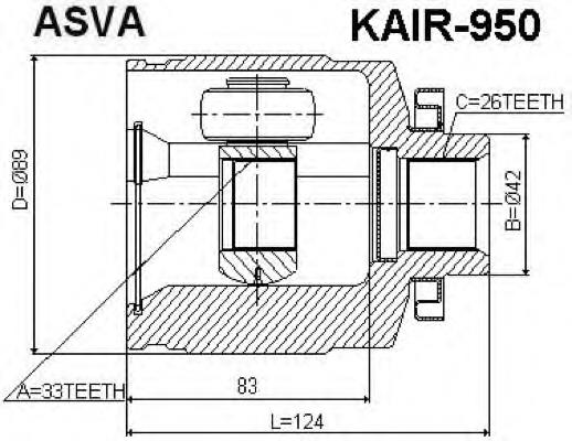 ШРКШ внутрішній, передній, правий Asva KAIR950 ціна, від 58.58 USD