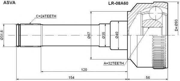 ШРУС зовнішній передній RTC6811 Land Rover