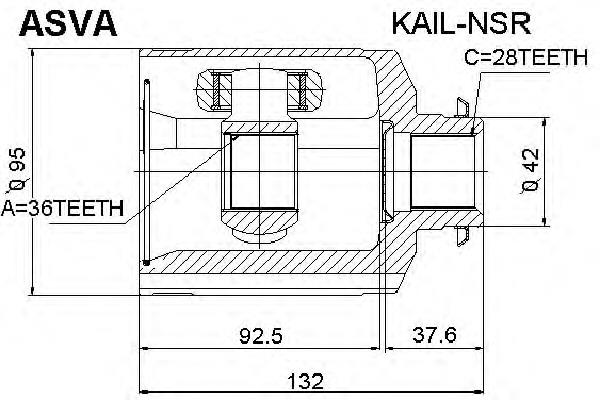 ШРУС внутрішній правий KAILNSR Asva