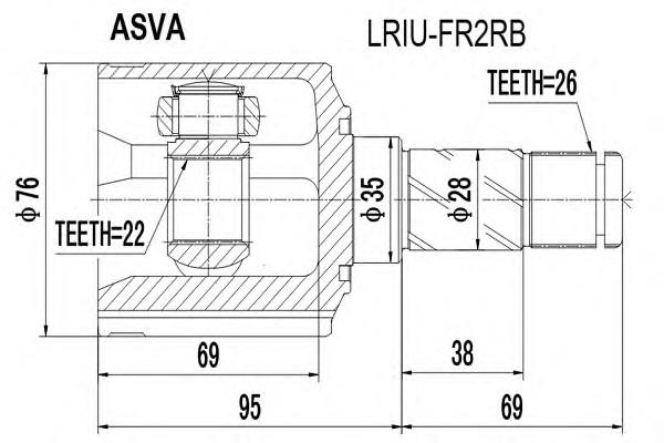 ШРУС внутрішній, задній ASVA LRIUFR2RB