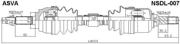 Привід передній лівий Asva NSDL007 ціна, від 159.82 USD