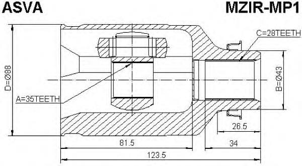 GD4622520A Mazda ШРКШ внутрішній, передній, правий