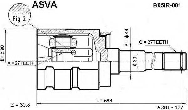 Внутренний шрус ASVA BX5IR001