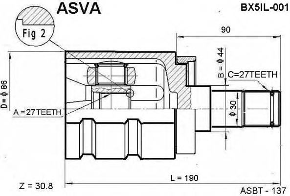 ШРКШ внутрішній, передній, лівий Asva BX5IL001 ціна, від 39.99 USD