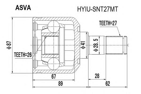 ШРУС внутрішній правий J22005 Tangun