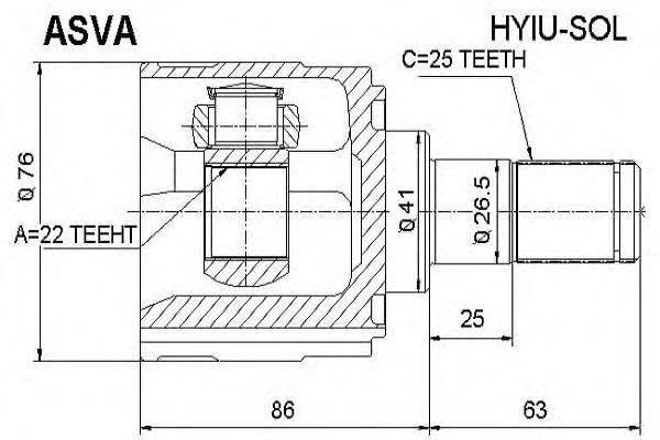 ADBP890042 Blue Print ШРКШ внутрішній, передній, правий
