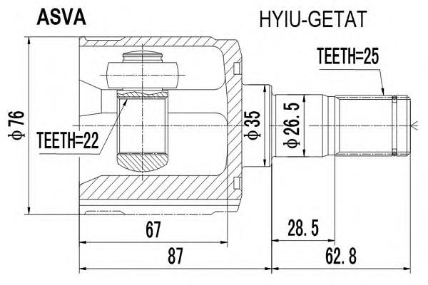ШРКШ внутрішній, передній Asva HYIUGETAT ціна, від 25.24 USD