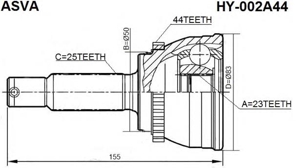 HY002A44 Asva Граната зовнішня