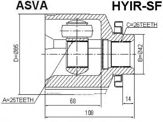 ШРУС зовнішній передній, правий 4960526D50 Hyundai/Kia