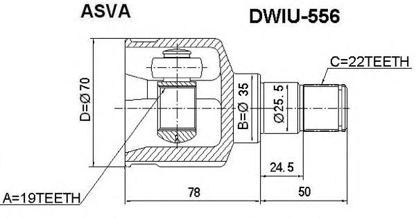 DWIU556 Asva шрус внутрішній, передній