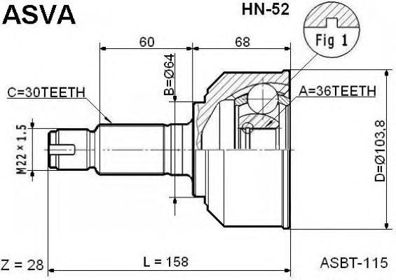 ШРУС зовнішній передній 44010SP0C51 Honda