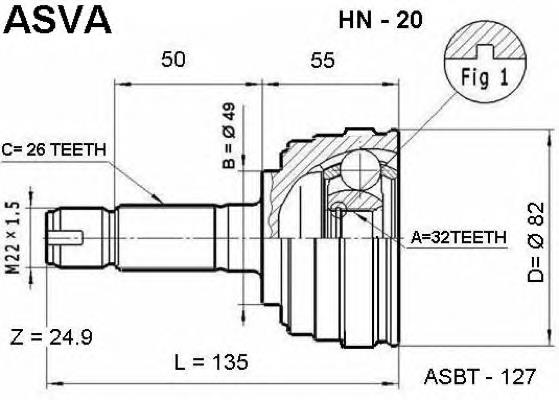 44306SD9013 Honda Граната зовнішня передня права