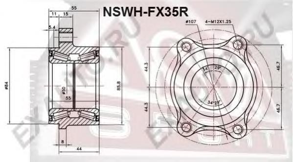 Купити NSWHFX35R Asva Підшипник задньої ступиці
