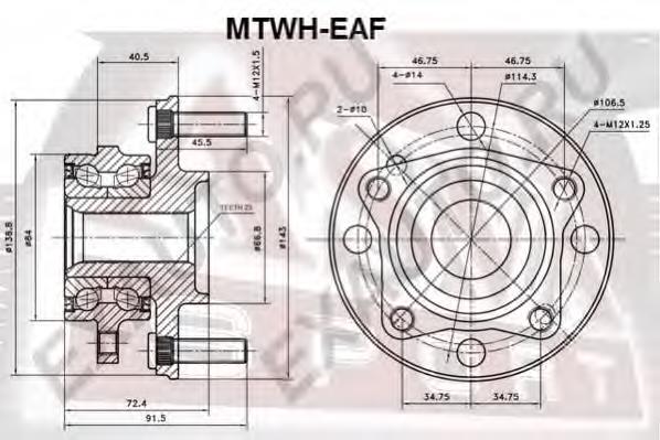 Маточина задня MTWHEAF Asva