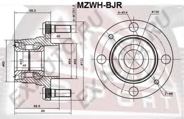 Підшипник маточини передньої MZWHBJR Asva