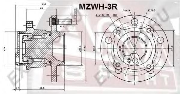 Маточини задніх коліс Asva MZWH3R ціна, від 52.69 USD