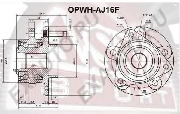 Купити OPWHAJ16F Asva Маточини передніх коліс