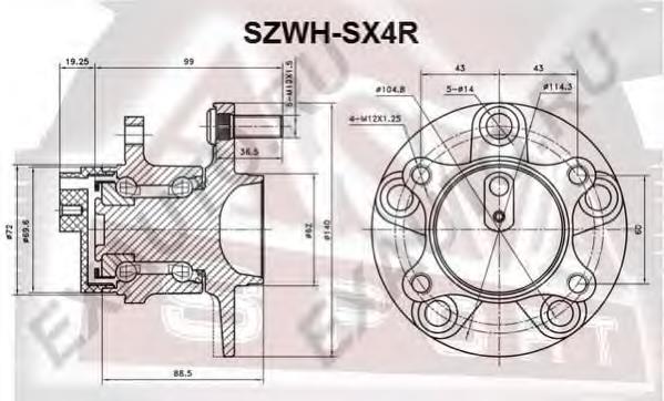 SZWHSX4R Asva Маточина задня