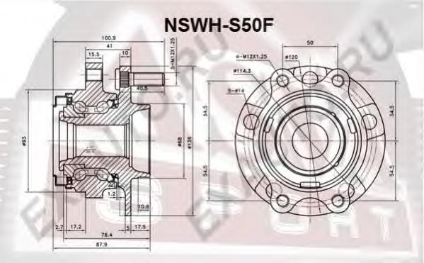 Маточина передня NSWHS50F Asva