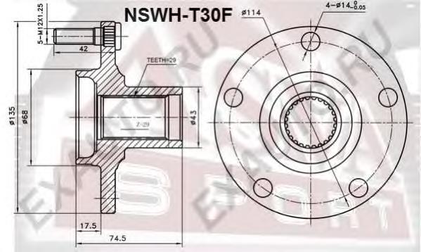 Маточина передня NSWHT30F Asva