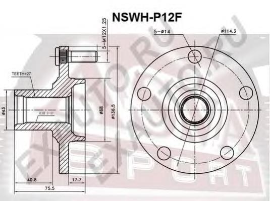 Передня маточина 40202BU000 Nissan/Infiniti