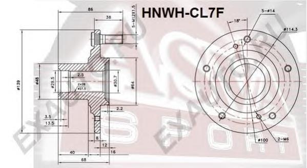 Маточина передня HNWHCL7F Asva