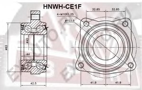 Підшипник маточини передньої HNWHCE1F Asva