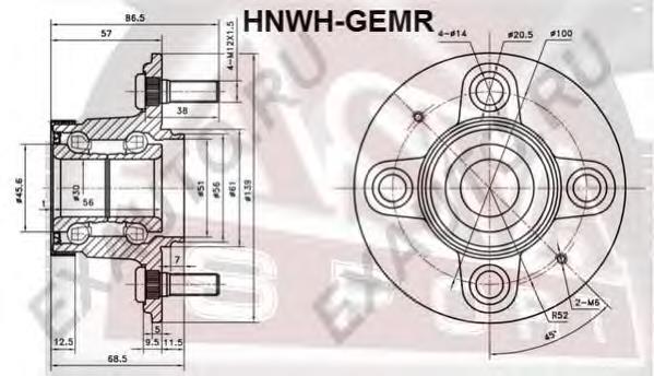 Маточина задня HNWHGEMR Asva