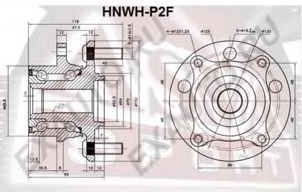 Маточина передня HNWHP2F Asva