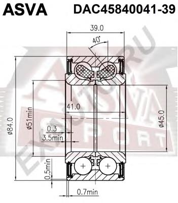 Комплект підшипник маточини передньої Asva DAC4584004139 ціна, від 24.77 USD