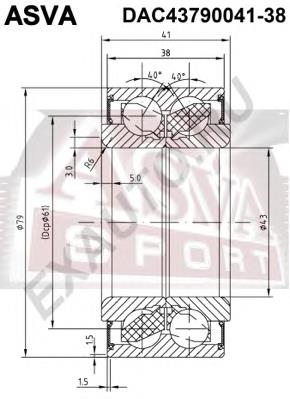 Підшипник ступиці DAC4379004138 Asva