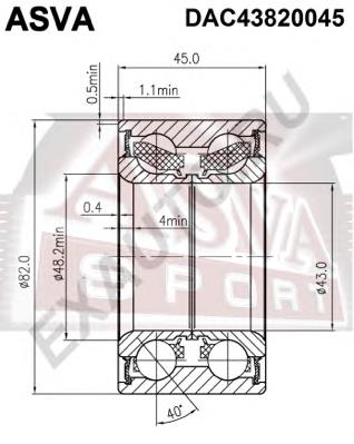Купити DAC43820045 Asva Підшипник ступиці передньої