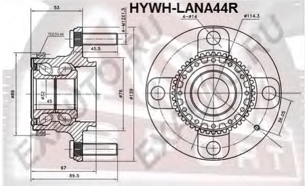 Маточина задня HYWHLANA44R Asva