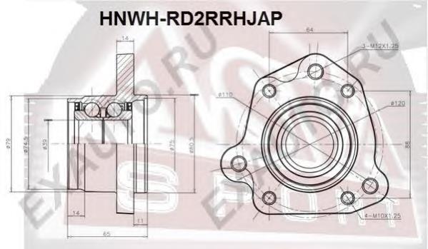 Підшипник маточини задньої HNWHRD2RRHJAP Asva