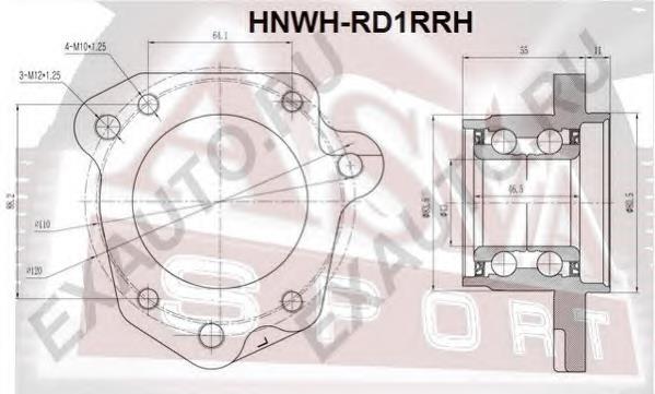 Підшипник задньої ступиці HNWHRD1RRH Asva