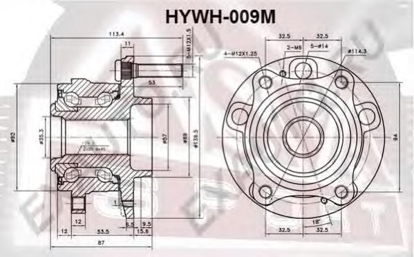 Купити HYWH009M Asva Маточини передніх коліс