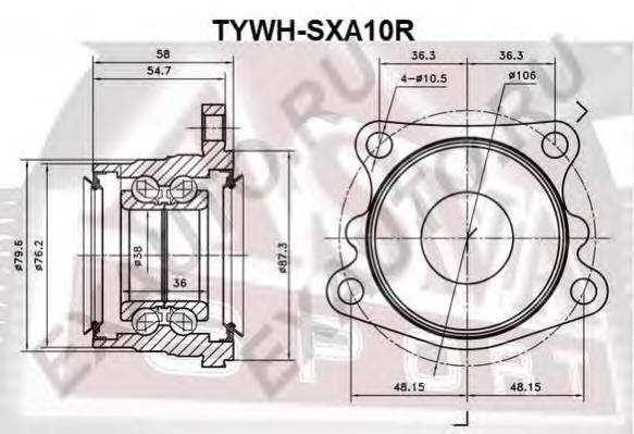 Підшипник маточини задньої TYWHSXA10R Asva