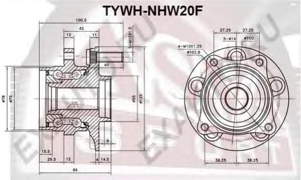 Маточина передня TYWHNHW20F Asva