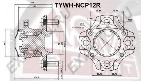 Маточина задня TYWHNCP12R Asva