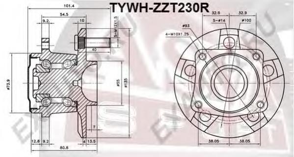 Маточина задня TYWHZZT230R Asva