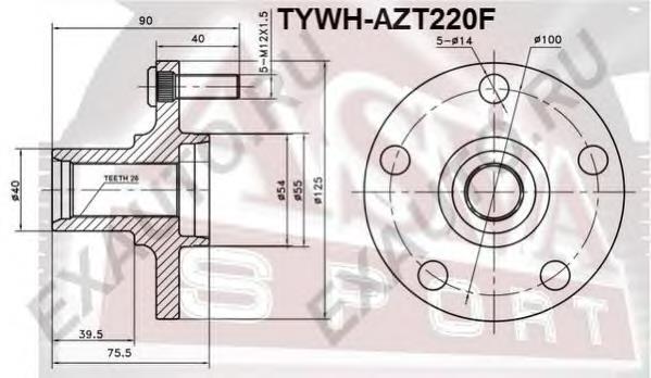 Маточина передня TYWHAZT220F Asva